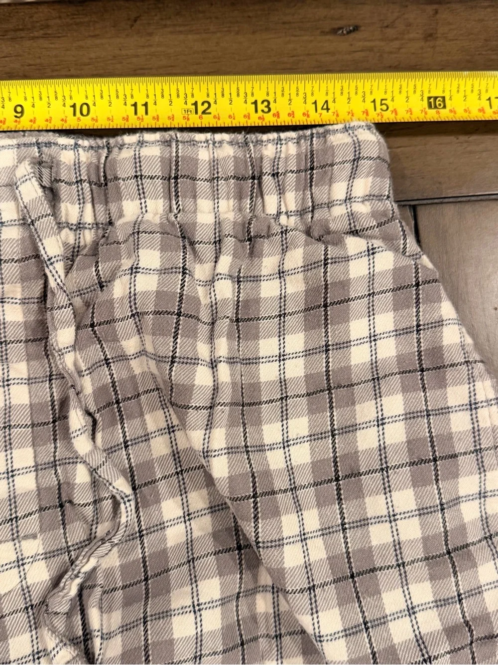 Banana Republic Flannel Gray Plaid Drawstring Lounge Pajama Pants Size M #498